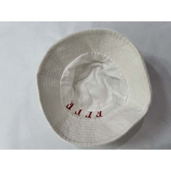 ELLE Bucket Hat in White Red